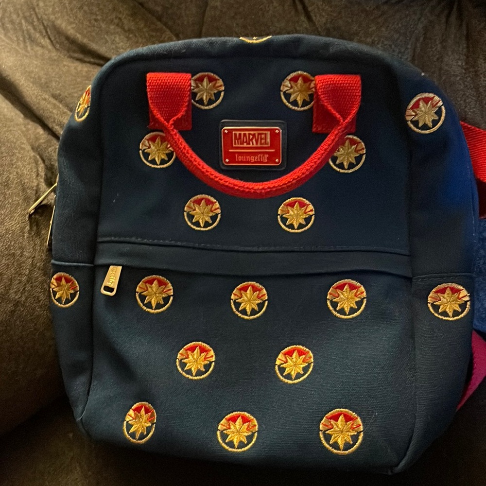 Disney Loungefly Captain Marvel Canvas Backpack